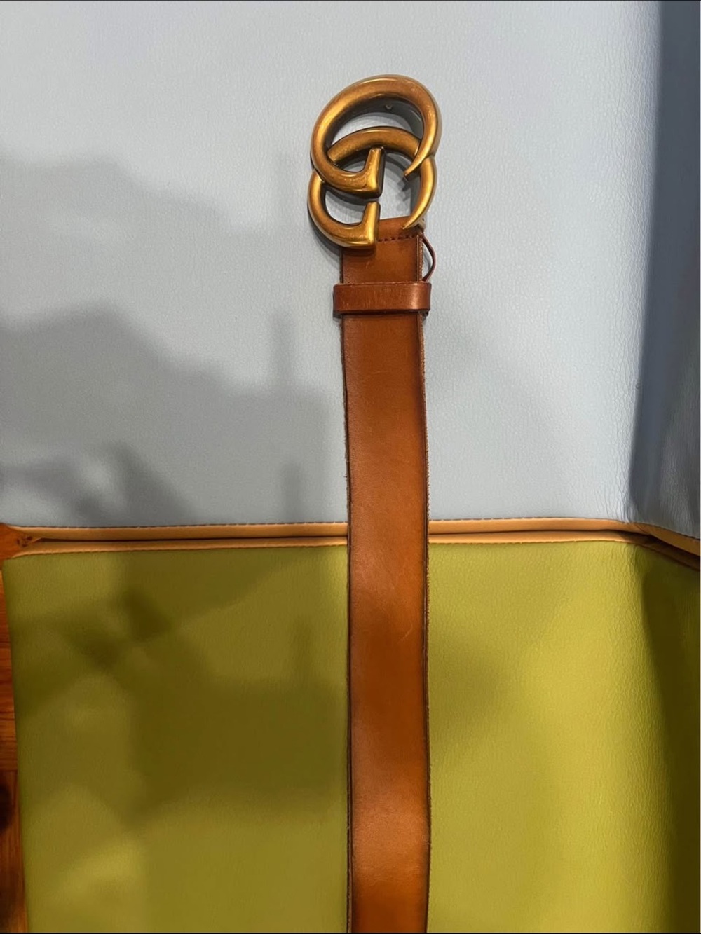 Gucci Brown Leather Belt with Gold Double G Buckle